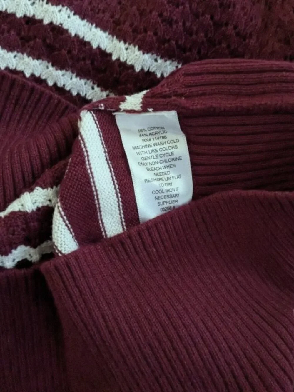 Liz Claiborne Y2K Retro Preppy Striped Puffed Short Sleeve Pullover  Sweater XL